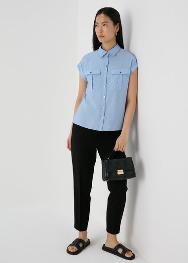 Et Vous Blue Double Pocket Shirt