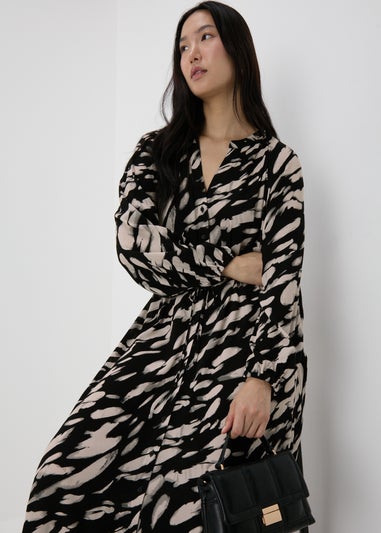 Et Vous Black Printed Shirt Dress