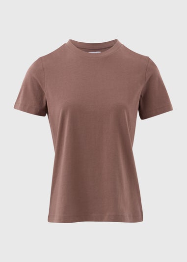 Beige Plain Short Sleeve T-Shirt