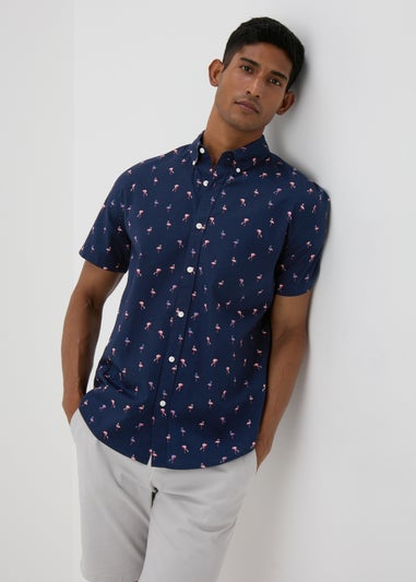 Navy Flamingo Shirt