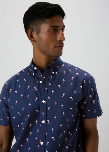 Navy Flamingo Shirt