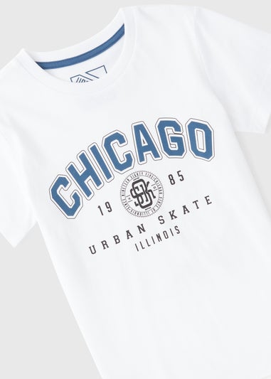 Boys White Chicago Varsity T-Shirt (7-15yrs)