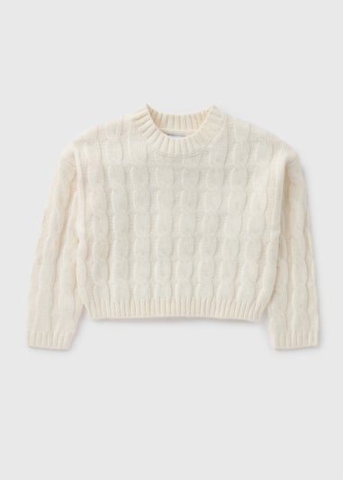 Girls Cream Cable Knit Jumper (7-15yrs)