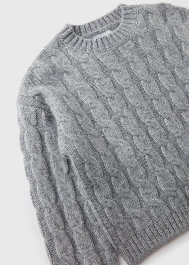 Girls Grey Cable Knit Jumper (7-15yrs)