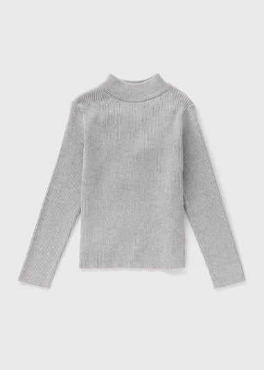 Girls Grey Roll Neck Jumper (7-15yrs)