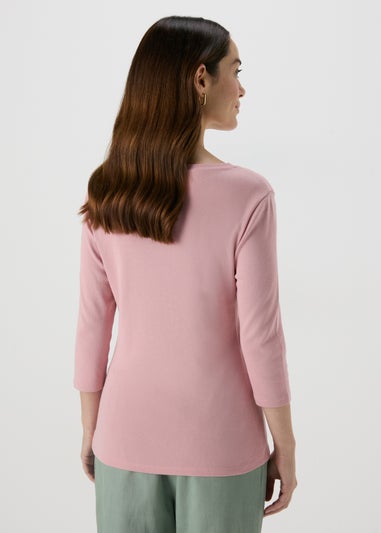 Pink 3/4 Sleeve T-Shirt