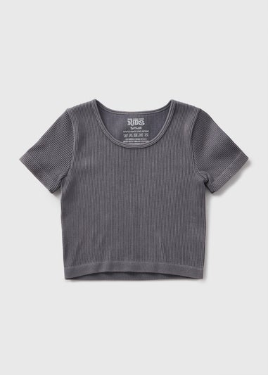 Girls Grey Seamless Top (7-15yrs)