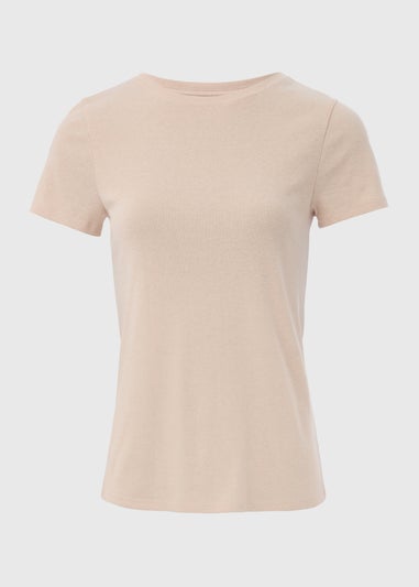 Beige Fitted T-Shirt