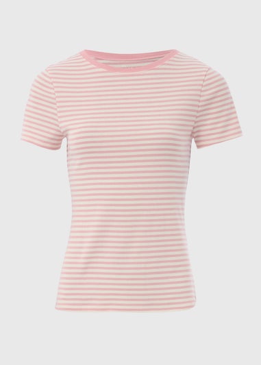 Pink Stripe Fitted T-Shirt