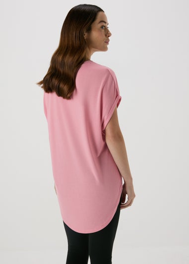 Pink Love Graphic Longline T-Shirt