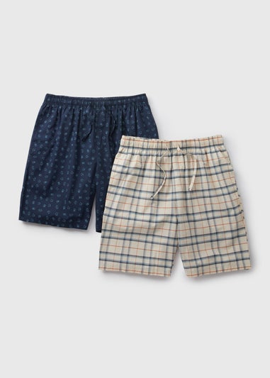 2 Pack Multicolour Patterned Pyjama Shorts