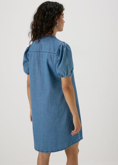 Mid Wash Denim Mini Dress