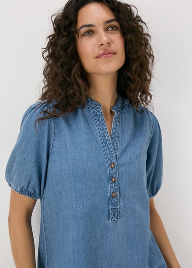 Mid Wash Denim Mini Dress