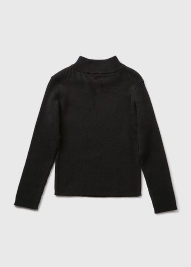 Girls Black Roll Neck Jumper (7-15yrs)