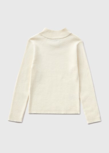 Girls Cream Roll Neck Jumper (7-15yrs)