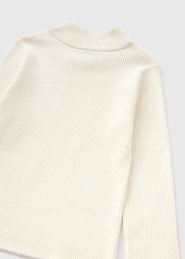 Girls Cream Roll Neck Jumper (7-15yrs)