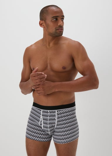 5 Pack Grey Keyhole Patterned Boxers