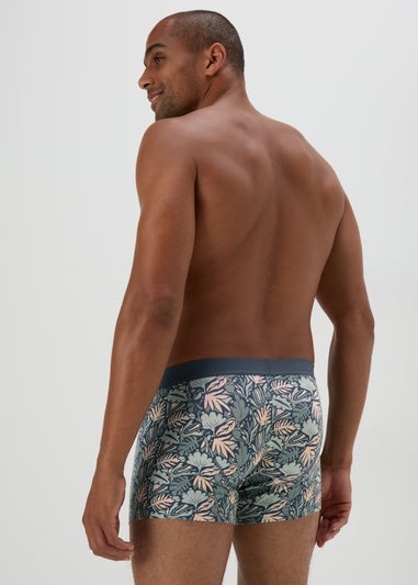 5 Pack Multicolour Leaf Print Keyhole Boxers