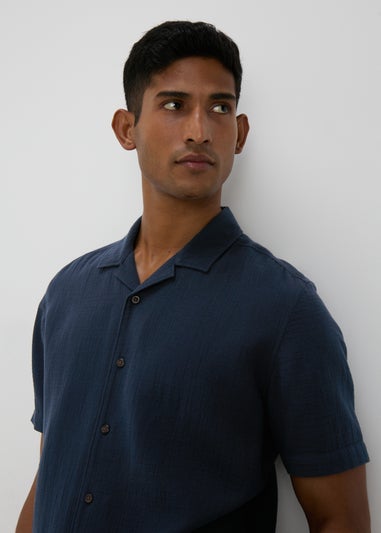 Navy Double Cloth Shirt