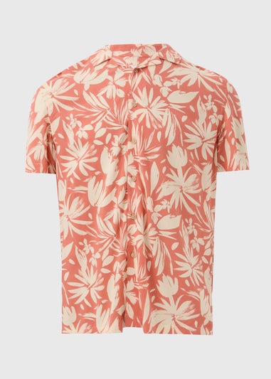 Peach Floral Print Shirt