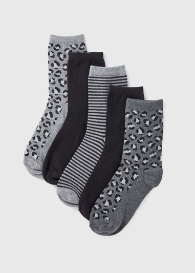 5 Pack Animal Print Socks