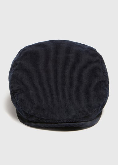 Navy Needlecord Flat Cap