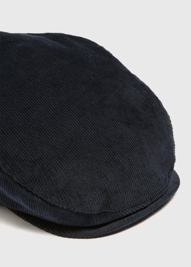 Navy Needlecord Flat Cap