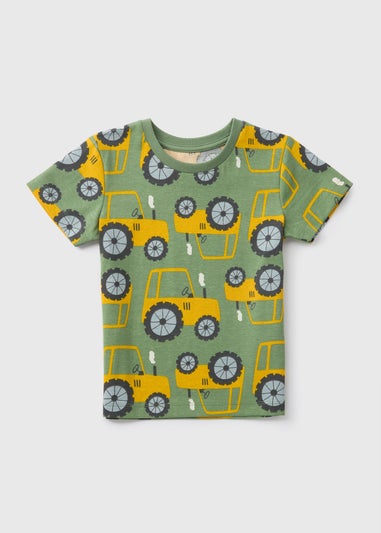 Boys Green Tractor Print T-Shirt (1-7yrs)