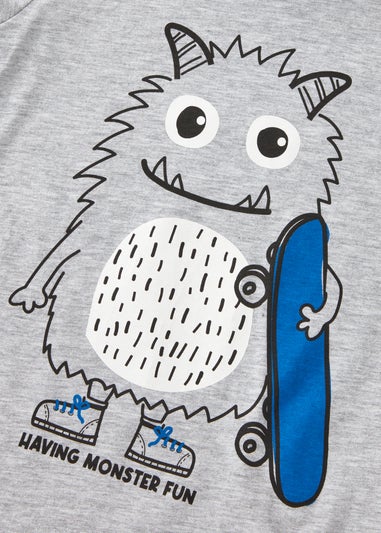 Boys Grey Monster T-Shirt (1-7yrs)