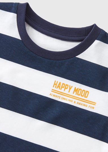 Boys Navy Striped T-Shirt (1-7yrs)