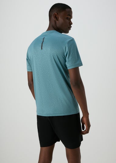 Souluxe Teal Geometric T-Shirt