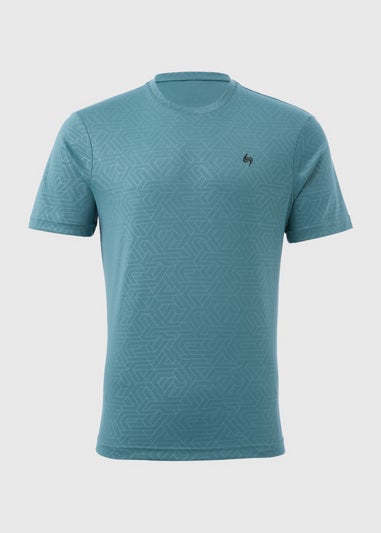 Souluxe Teal Geometric T-Shirt