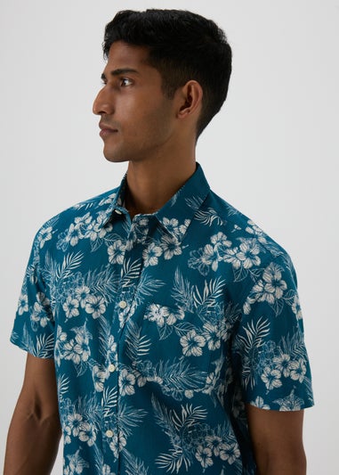 Navy Floral Print Shirt