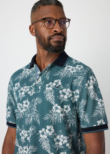 Lincoln Teal Floral Polo Shirt