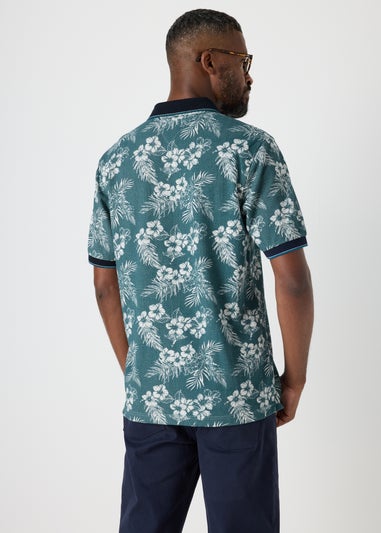 Lincoln Teal Floral Polo Shirt