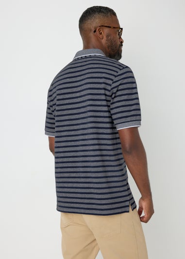 Lincoln Navy Striped Polo Shirt