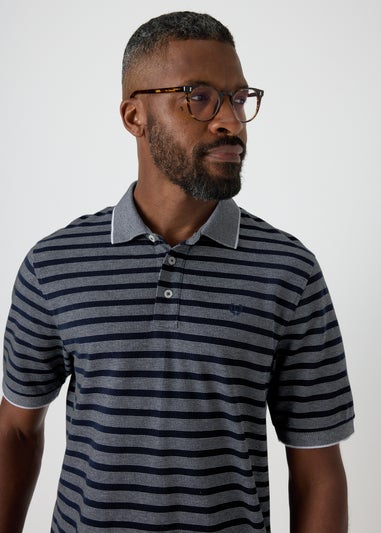 Lincoln Navy Striped Polo Shirt