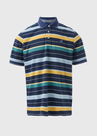 Navy Striped Polo Shirt