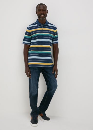 Navy Striped Polo Shirt