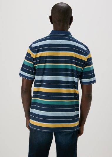 Navy Striped Polo Shirt