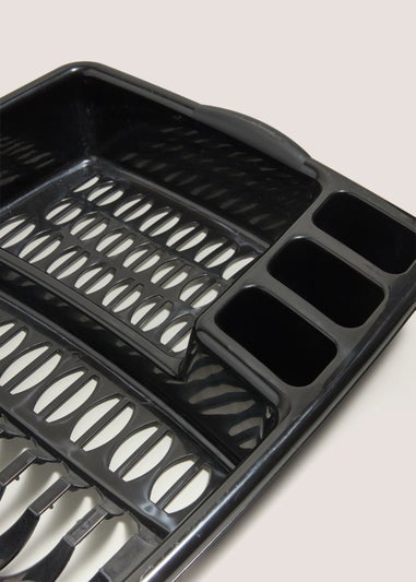 Black Plastic Dish Drainer (46cm x 37cm x 9cm)