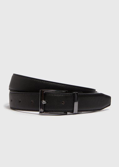 Black Reversible Textured Belt