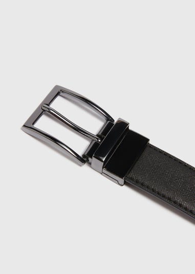 Black Reversible Textured Belt