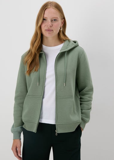 Khaki Zip Up Hoodie