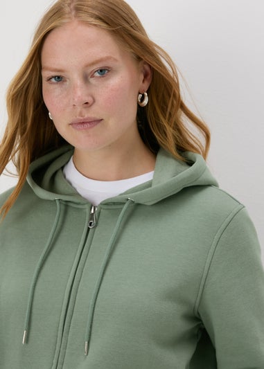 Khaki Zip Up Hoodie