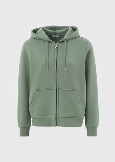 Khaki Zip Up Hoodie