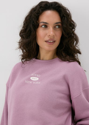 Purple Soho Print Sweatshirt