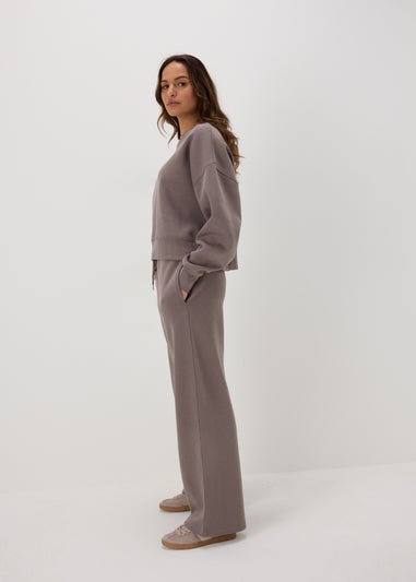 Brown Wide Leg Jogging Bottoms