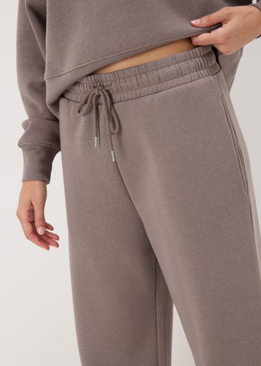 Brown Wide Leg Jogging Bottoms