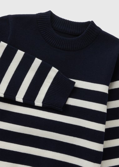 Boys Navy Stripe Knitted Jumper (1-7yrs)